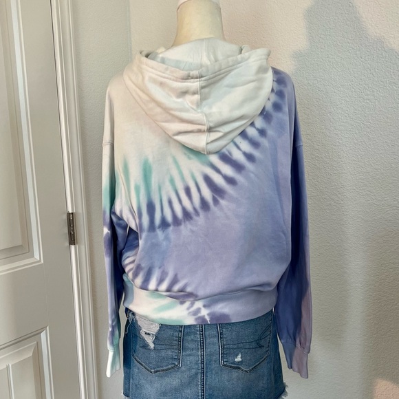 NWT Wildfox Couture Purple & Green Tie-Dye French Terrycloth Hoodie Sweatshirt - Picture 3 of 9
